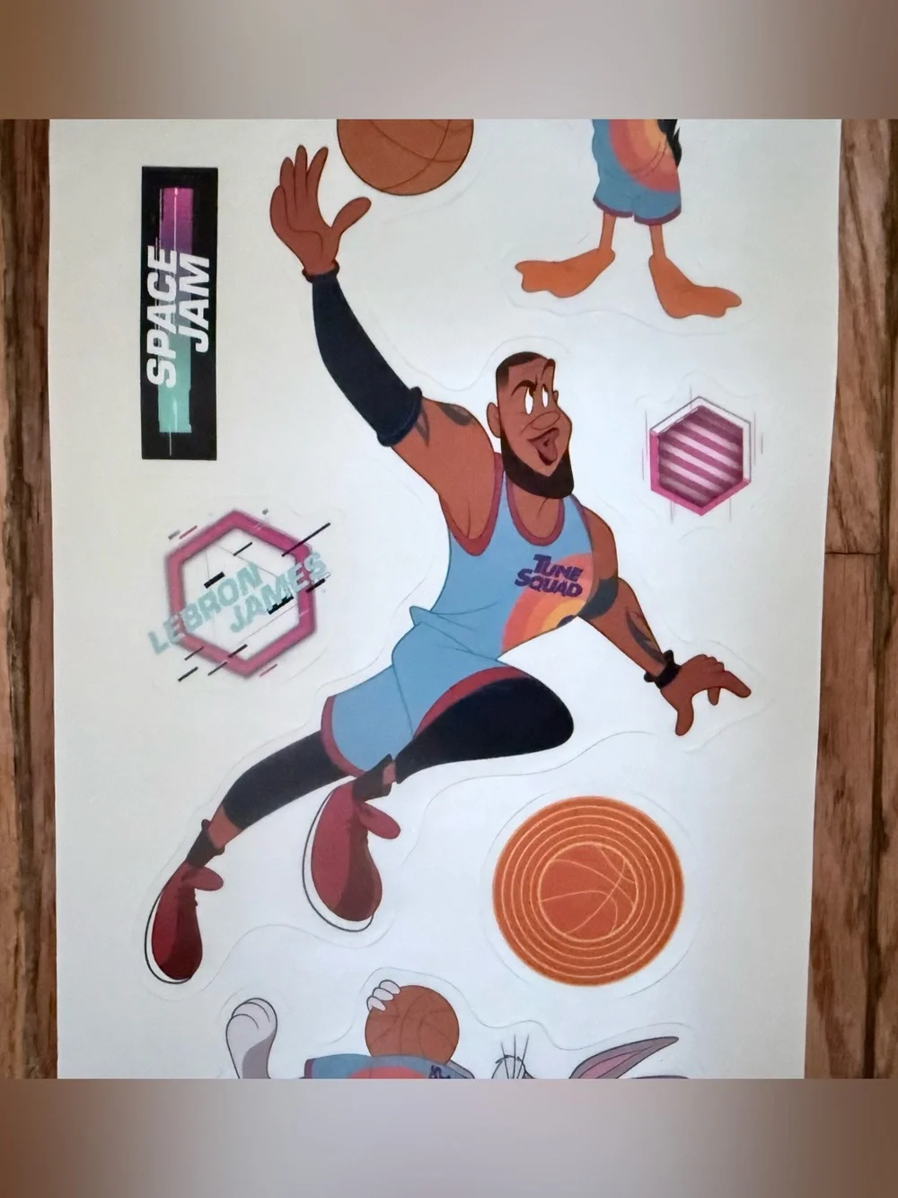 Lot of 10 Space Jam Peel & Stick Wall Decals - 100 Total